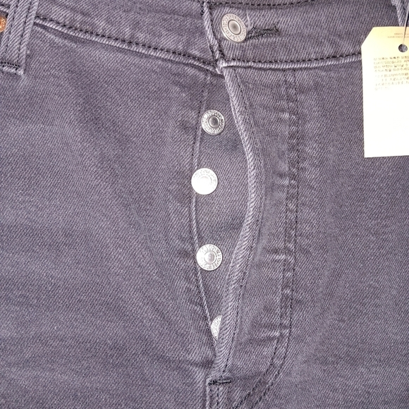 Levi's women's wedgie straight black jeans size 20W button fly distressed - Picture 2 of 5